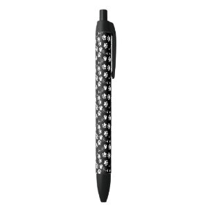 fish bone cat print pattern black ink pen