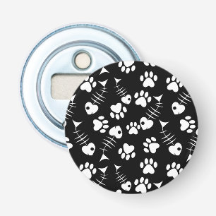 fish bone cat print pattern bottle opener