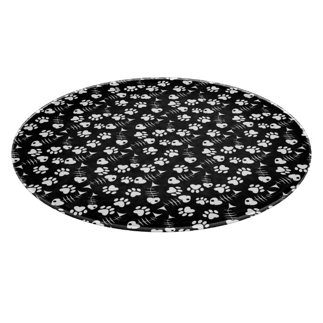 fish bone cat print pattern cutting board (Corner)