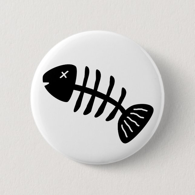 Fish Bones 2 Inch Round Button (Front)