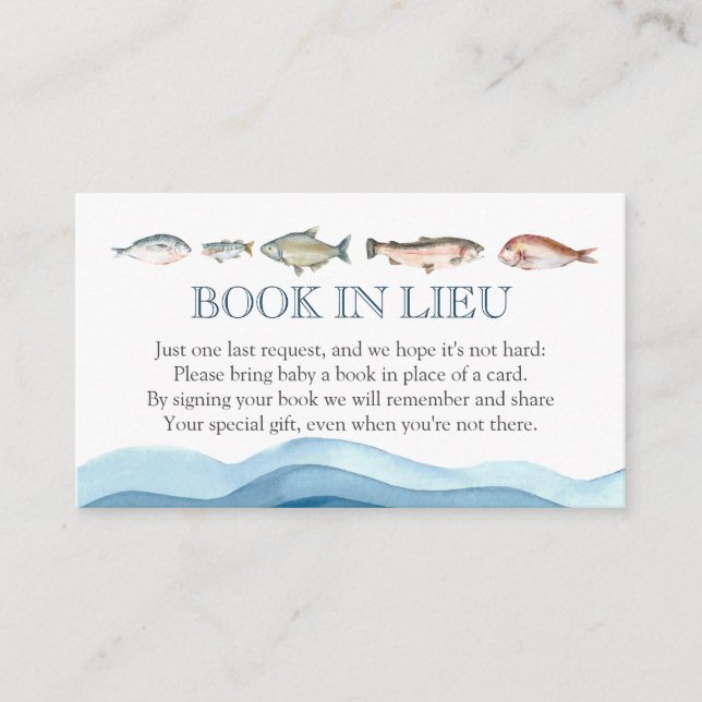 Fish Book in Lieu baby shower Insert (Front)