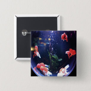 Fish bowl photo 2 inch square button