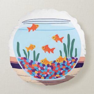 Fish Bowl Round Pillow