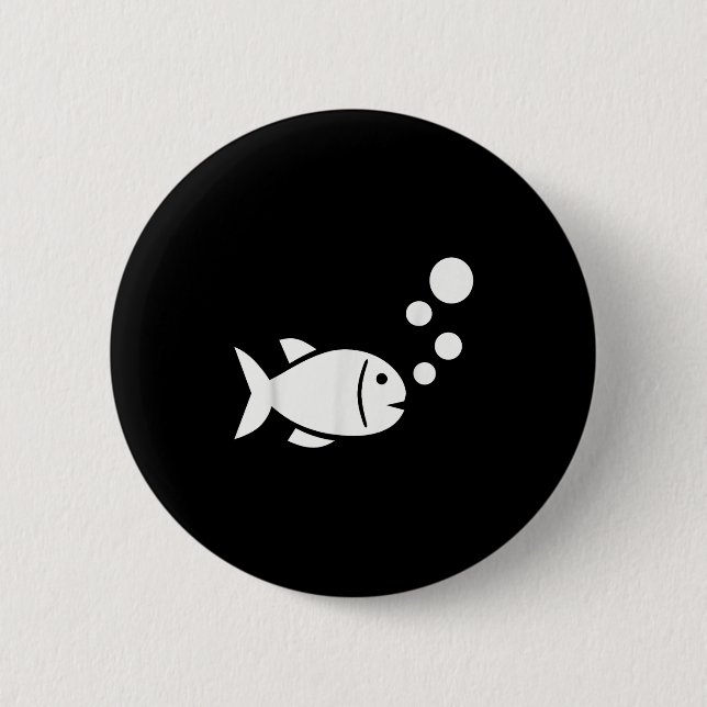 Fish Bubbles  2 Inch Round Button (Front)