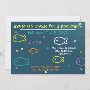 Fish & Bubbles - Pool Party Invitation