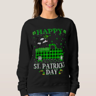Fish Buffalo Plaid Green Truck Orca Fish St Patric Sweatshirt