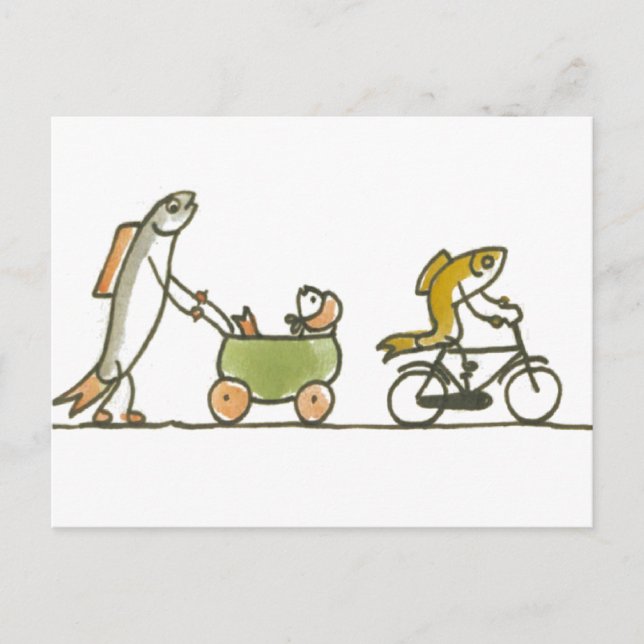 Fish Buggy and Bike Postcard (Front)