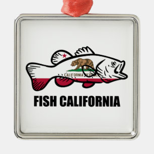 Fish California Bass Metal Ornament