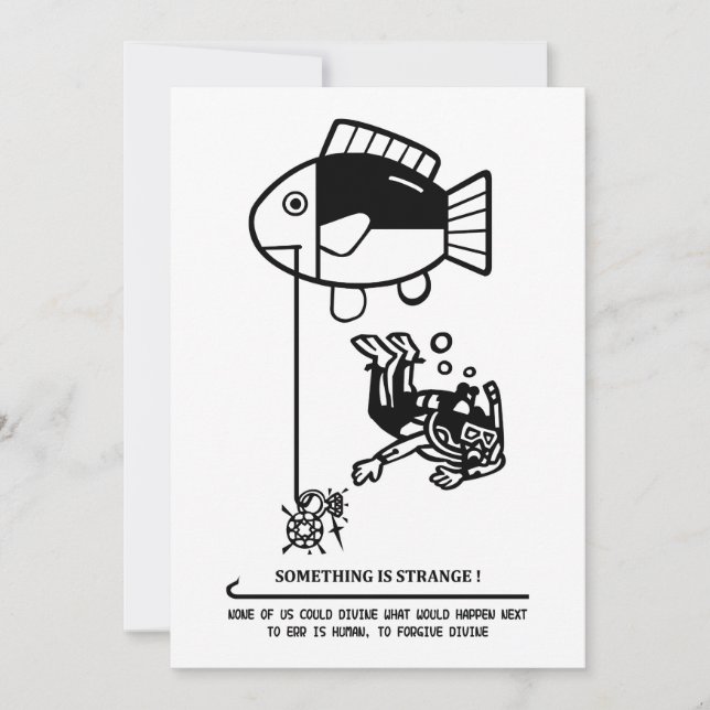 Fish catch humans holiday card (Front)
