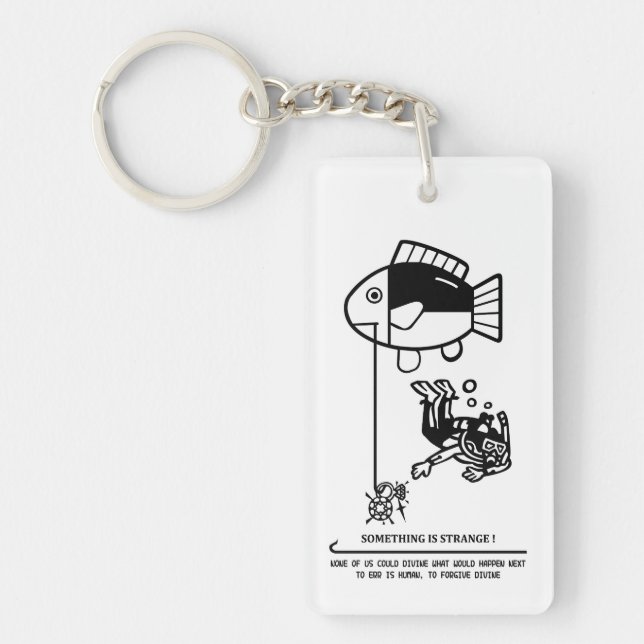Fish catch humans keychain (Front)