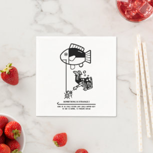 Fish catch humans napkin