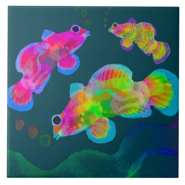 Fish Ceramic Tile (6" square) (Front)