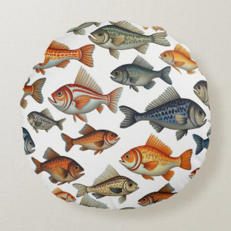 fish character round pillow