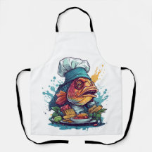 Fish Chef Awesome Wild Animal Lovely Fish