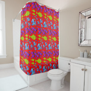 Fish childrens shower curtain