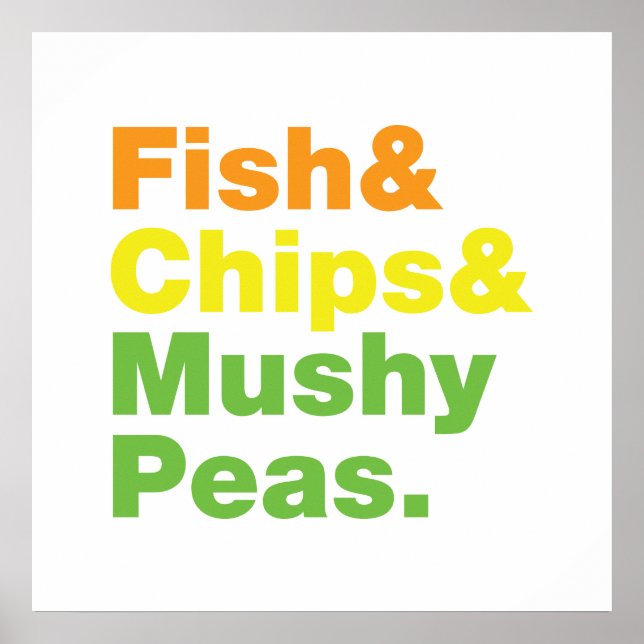 Fish & Chips & Mushy Peas. Poster (Front)