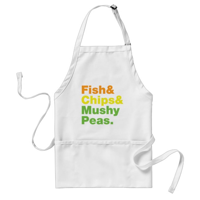 Fish & Chips & Mushy Peas. Standard Apron (Front)