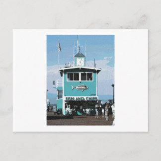 Fish & Chips Restaurant Drawing Postcard