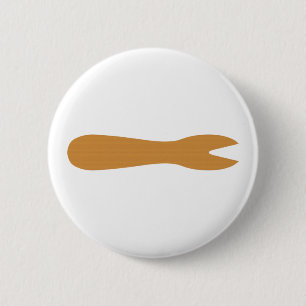 Fish & Chips Shop Wooden Fork 2 Inch Round Button