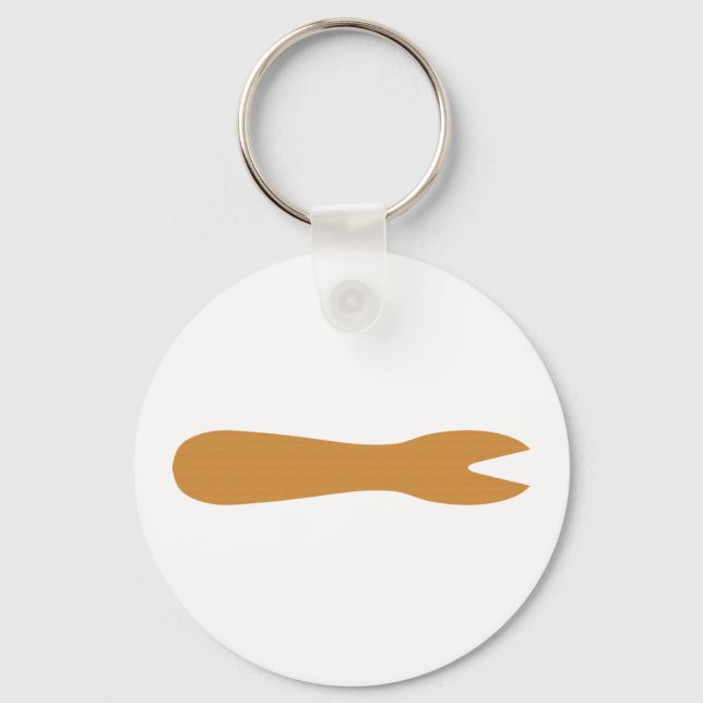 Fish & Chips Shop Wooden Fork Keychain (Front)