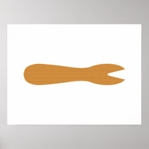 Fish & Chips Shop Wooden Fork Poster