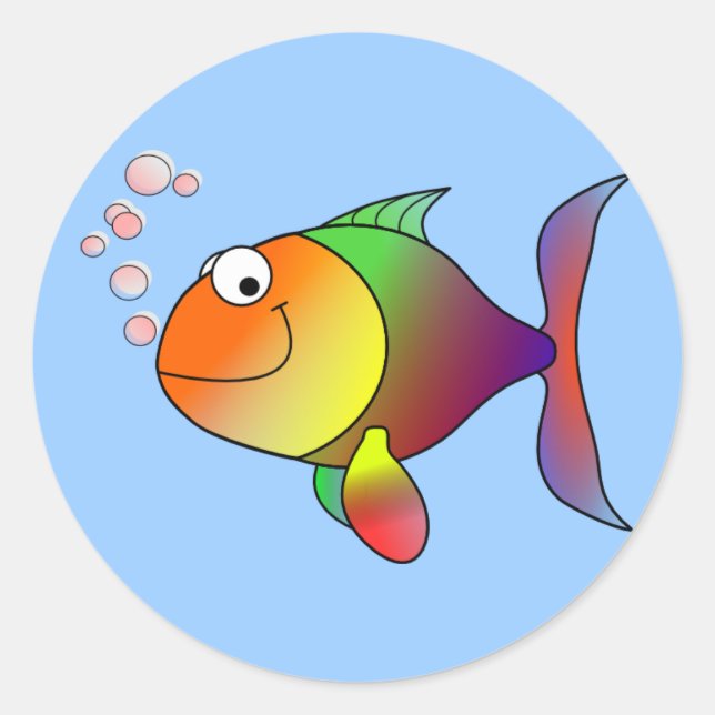 Fish Classic Round Sticker (Front)