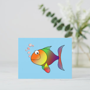 Fish: Colorful cartoon fish Postcard