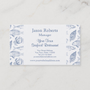 Fish Crab and Seashells Coastal Resort Business Card