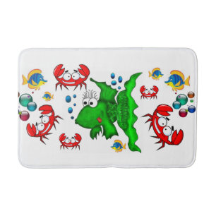 Fish Crab Beach House Bathroom Bath Mat