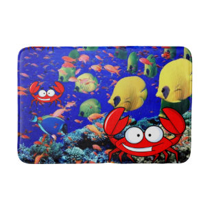 Fish Crab Ocean Beach Bathroom Bath Mat