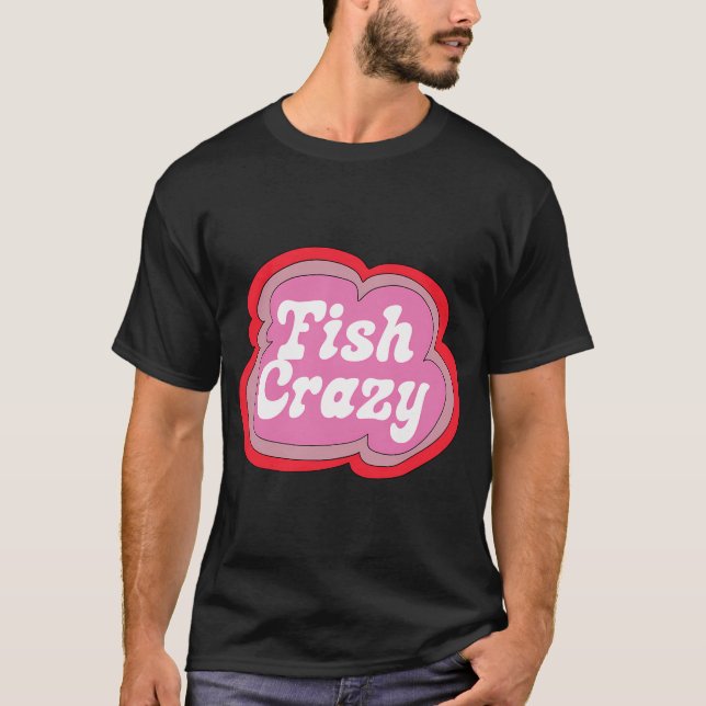 Fish Crazy (Purple on Yellow) T-Shirt (Front)