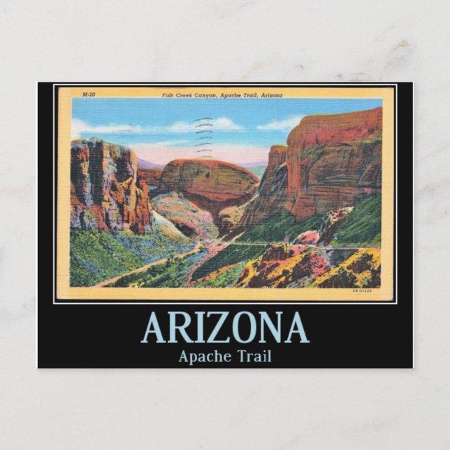 Fish Creek Canyon, Arizona Vintage Postcard (Front)
