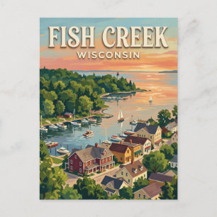 Fish Creek harbour Wisconsin Postcard