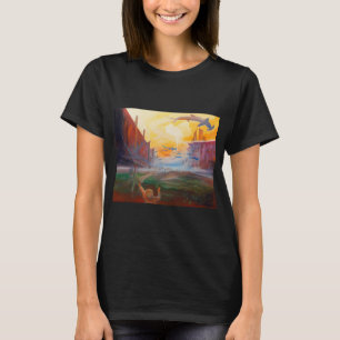 Fish crossing - fish fly over the alley T-Shirt