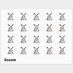 fish dish  classic round sticker
