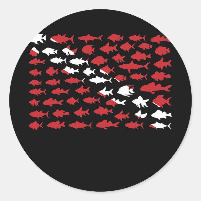 Fish Dive for Scuba Diver Fish lover  Classic Round Sticker (Front)