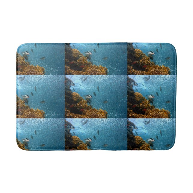 Fish Dive Swim Beach Custom Personalize DIY Home Bath Mat (Front)