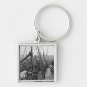 Fish docks, Grimsby, early 20th century Keychain