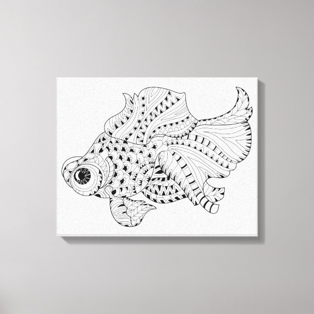 Fish Doodle 6 Canvas Print (Front)