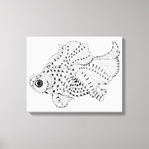 Fish Doodle 6 Canvas Print