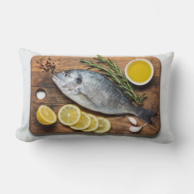 Fish Dorado Lumbar Pillow (Front)