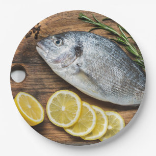 Fish Dorado Paper Plate