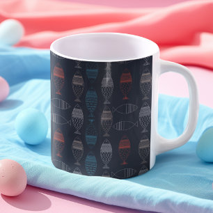 Fish Drawing Pattern Coffee Mug