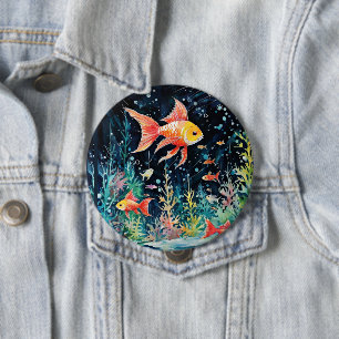 Fish Dreamland, aquarium perfection, 4 Inch Round Button