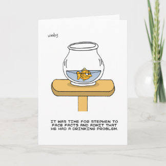 Fish Drinking - Happy Birthday Card