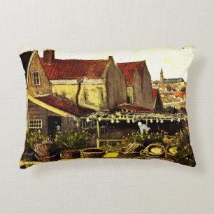 Fish Drying Barn by Vincent van Gogh Accent Pillow