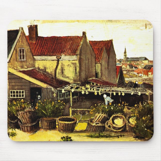 Fish Drying Barn by Vincent van Gogh Mouse Pad (Front)