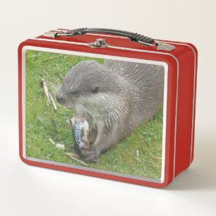 Fish Eating European Otter Lunch Box