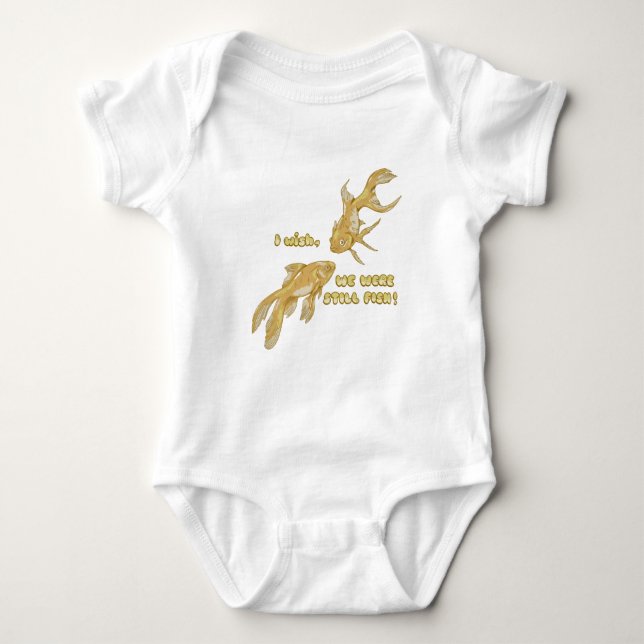 Fish evolution funny goldfish baby bodysuit (Front)