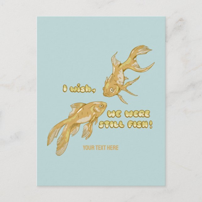 Fish evolution funny goldfish postcard (Front)